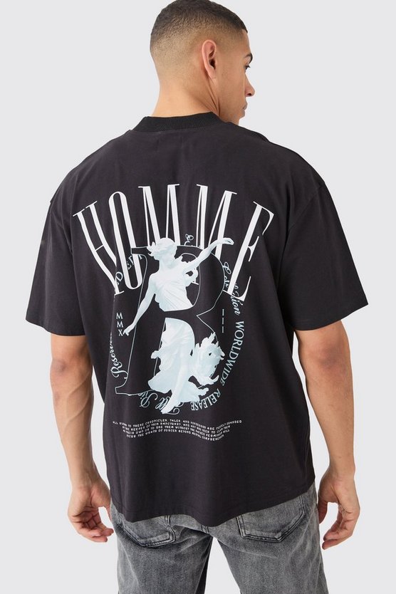 Oversize T-Shirt mit Homme Print