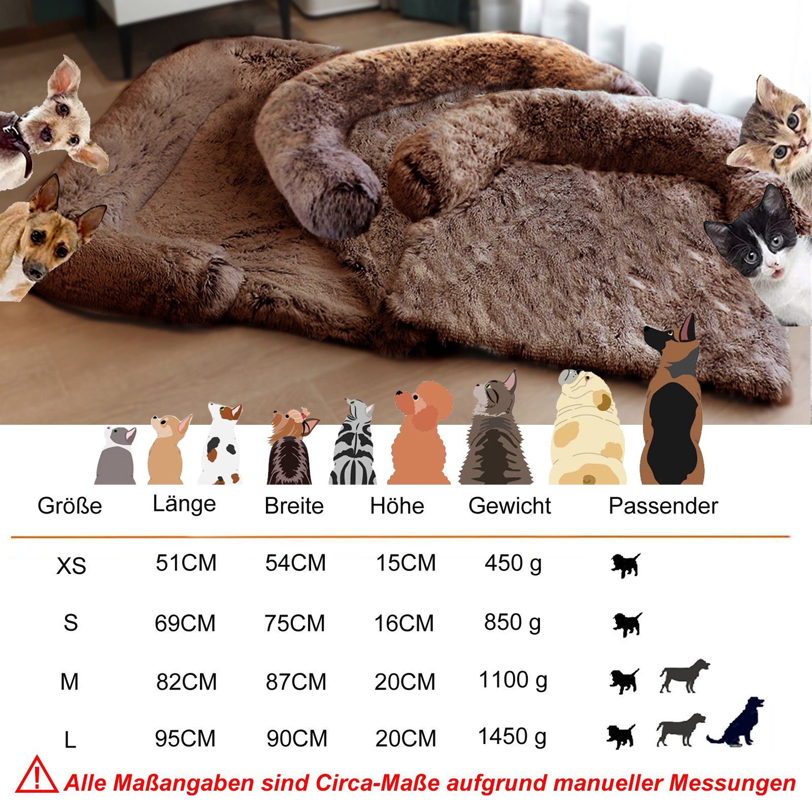 CALIYO Tiersofa Hundebett Grosse Hunde,Flauschig Haustierbett Katzenbett Waschbar, Plüsch, Schützt die Couch vor Haaren und Schmutz Anti-Rutsch/Fleckenbeständig