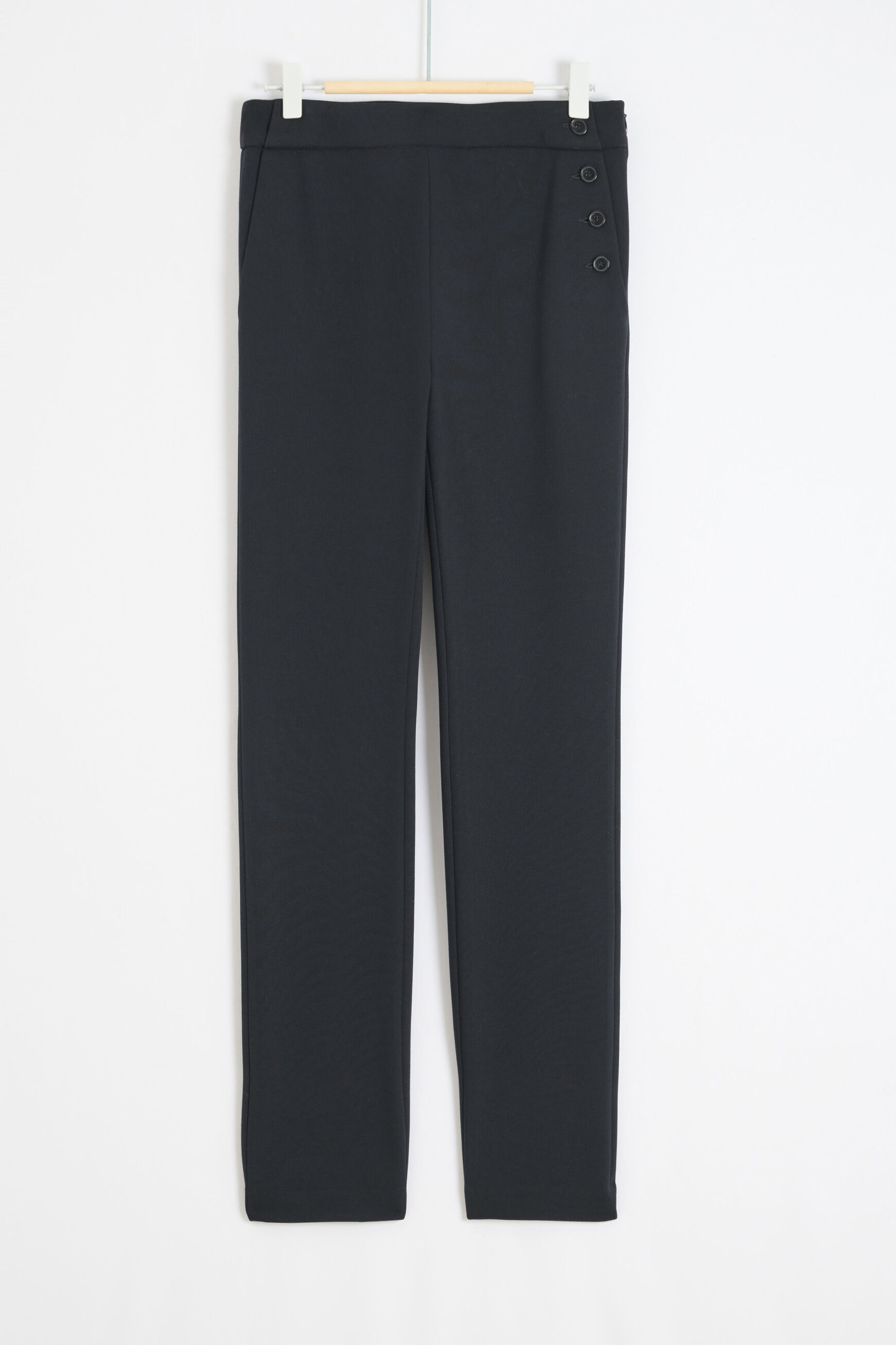 pantalon ron noir femme