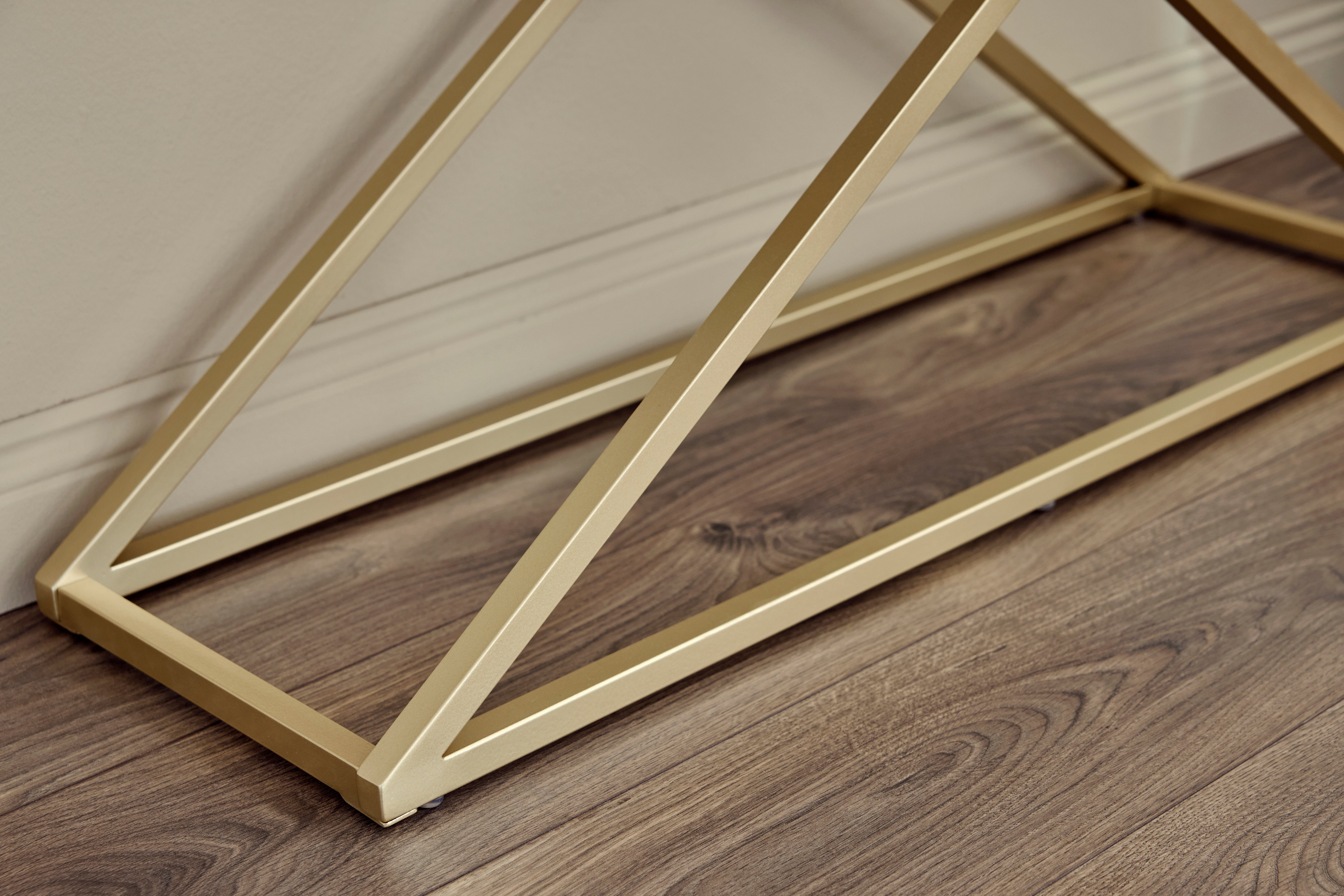 Jahnke Konsolentisch XTRA CONSOLE (1-St), Konsole/Beistelltisch in Gold-Look, aus Sicherheitsglas gefertigt
