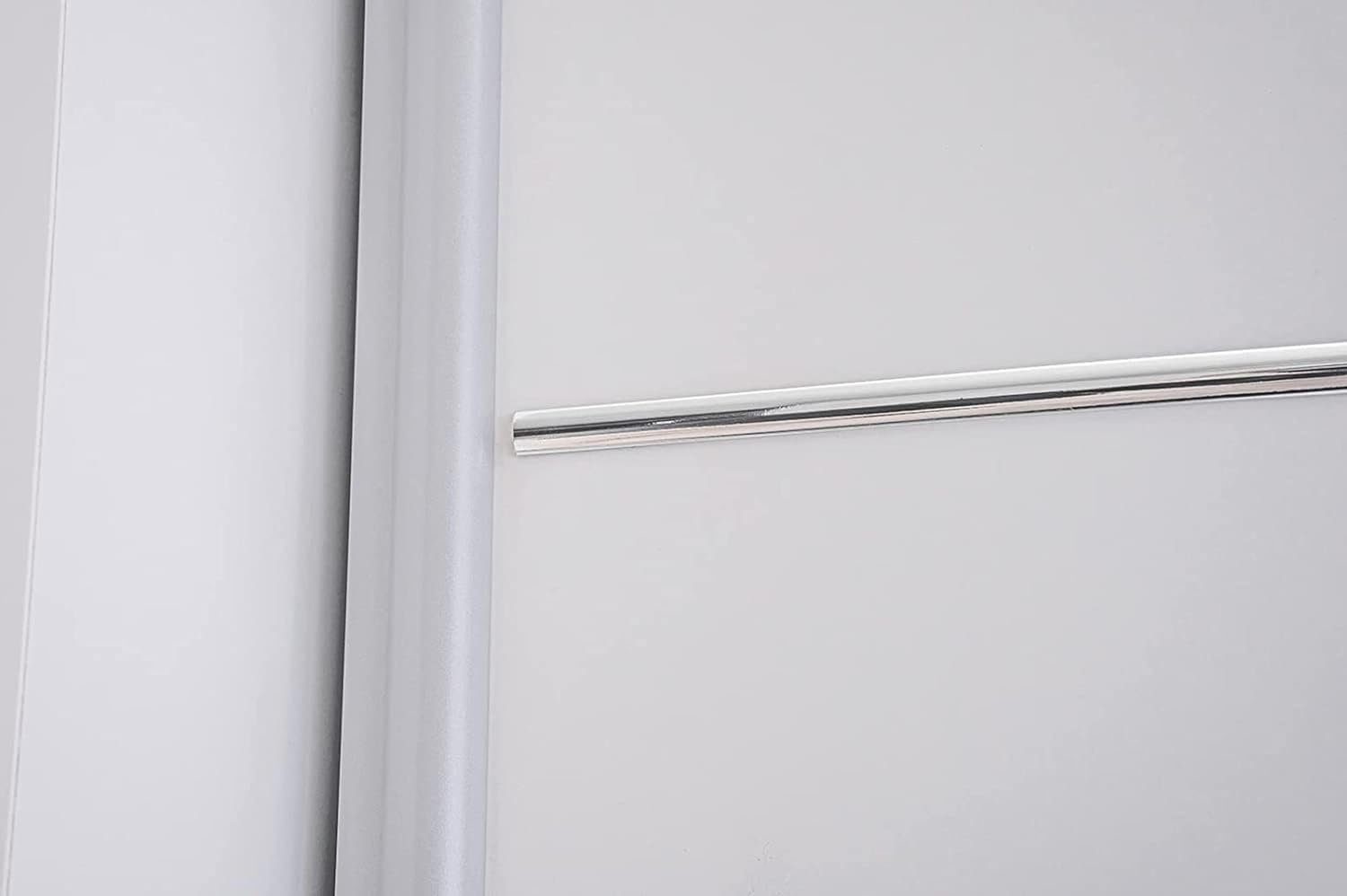 MOEBLO Kleiderschrank LARA 06 (mit dekorativen Elementen aus Aiminium, Schwebetürenschrank 2-türig Schrank, Gaderobe mit vielen Einlegeböden und Kleiderstange), (BxHxT): 150x200x61 cm