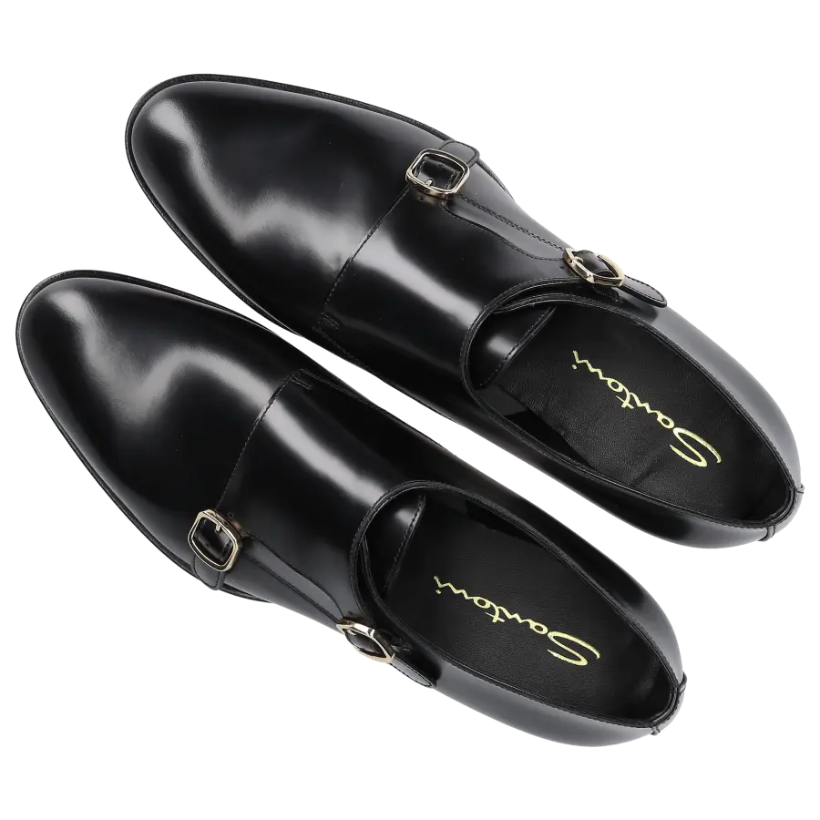 Santoni - Businessschuhe Doppelmonk 56369 Kalbsleder - schwarz