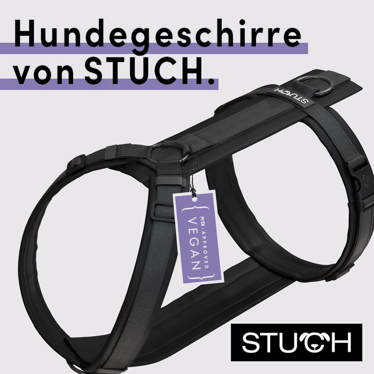 STUCH Hundegeschirre STUCH Geschirr Hund gepolstert schwarz L