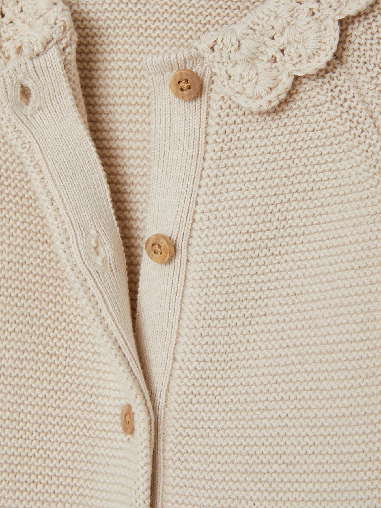 Vertbaudet Baby Strick-Overall mit Häkelkragen - wollweiß