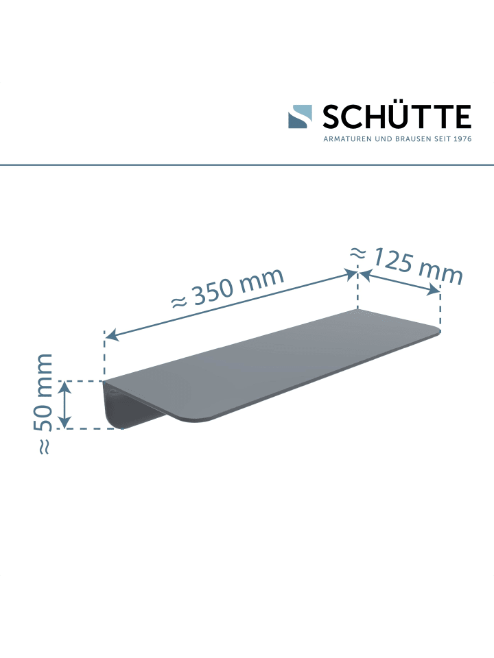 Schütte Duschablage in Anthrazit, Duschregal ohne Bohren - (L) 12 x (B) 35 x (H) 5 cm günstig kaufen onesize