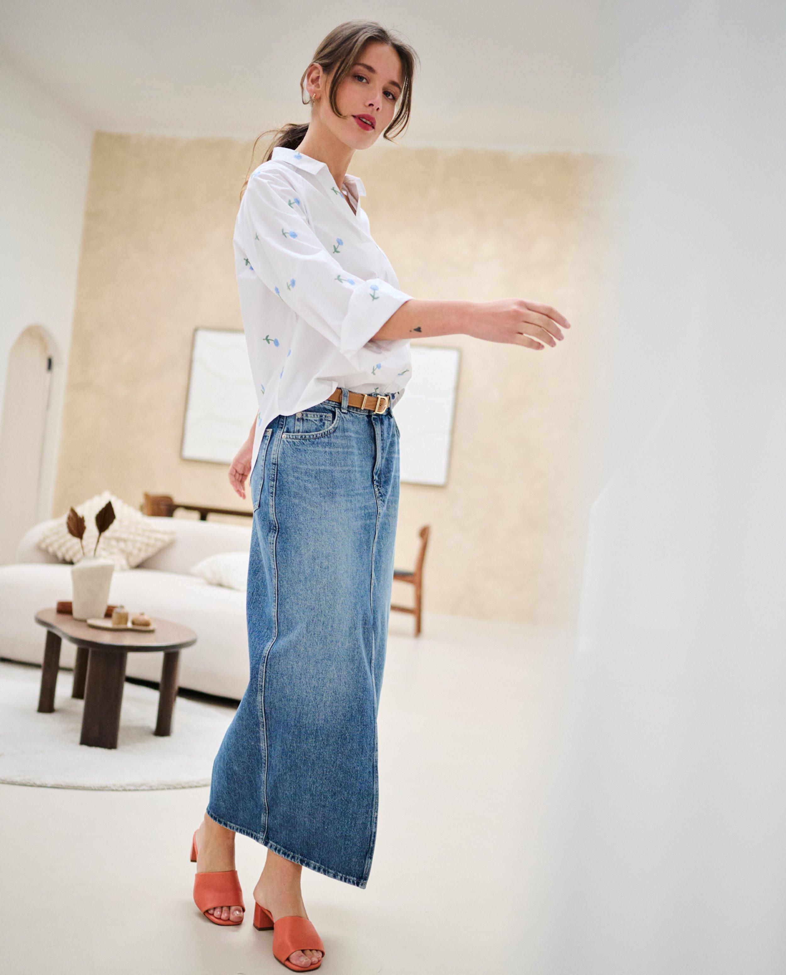 Fustă din denim Sora Blue albastră