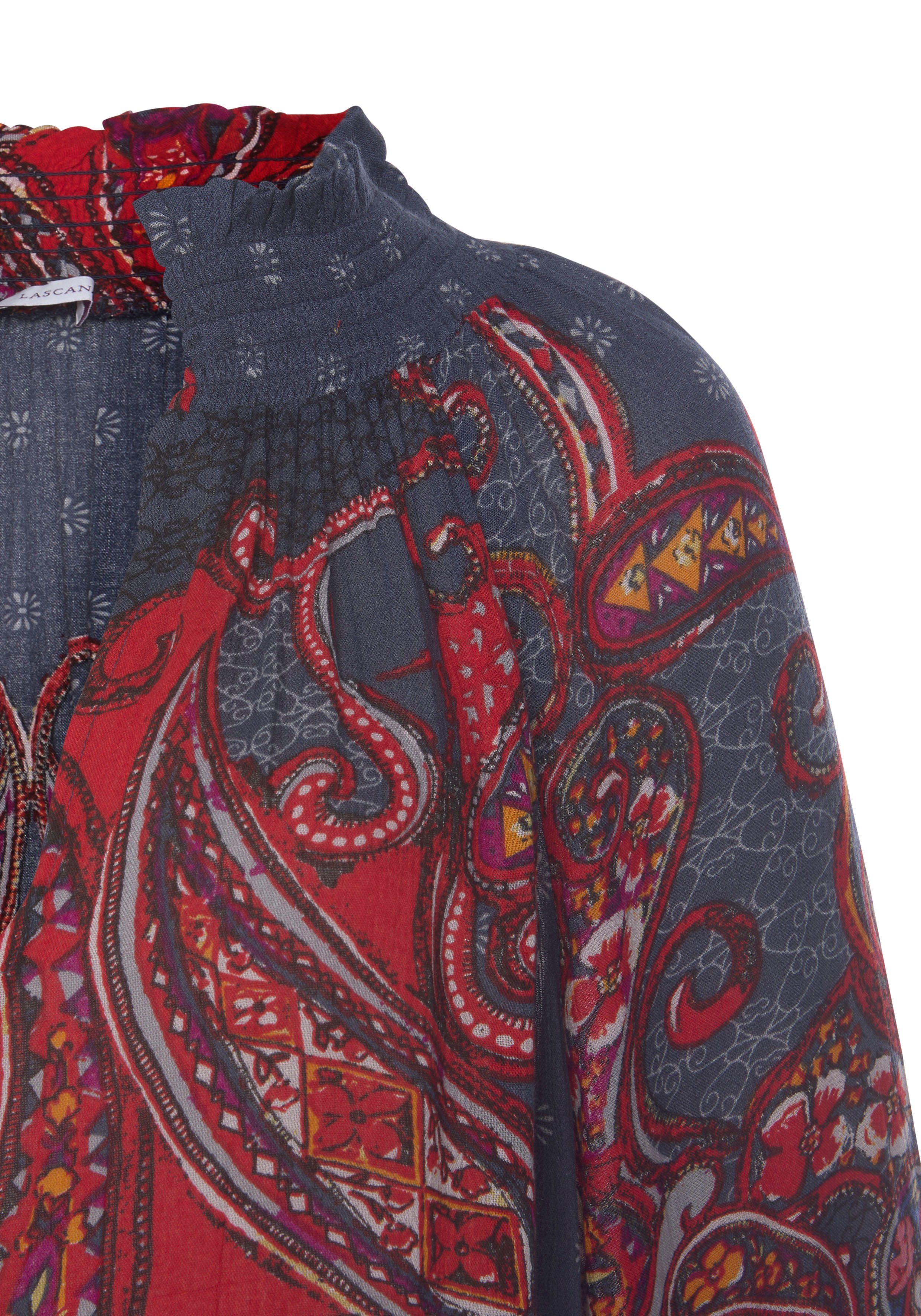 LASCANA Druckbluse mit Paisleyprint und Stehkragen, modische Damenbluse