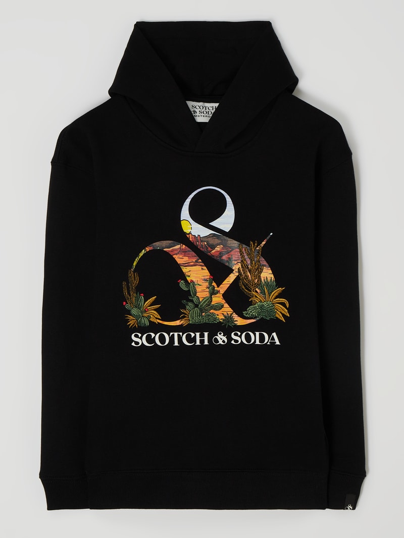 Hoodie mit Logo in schwarz