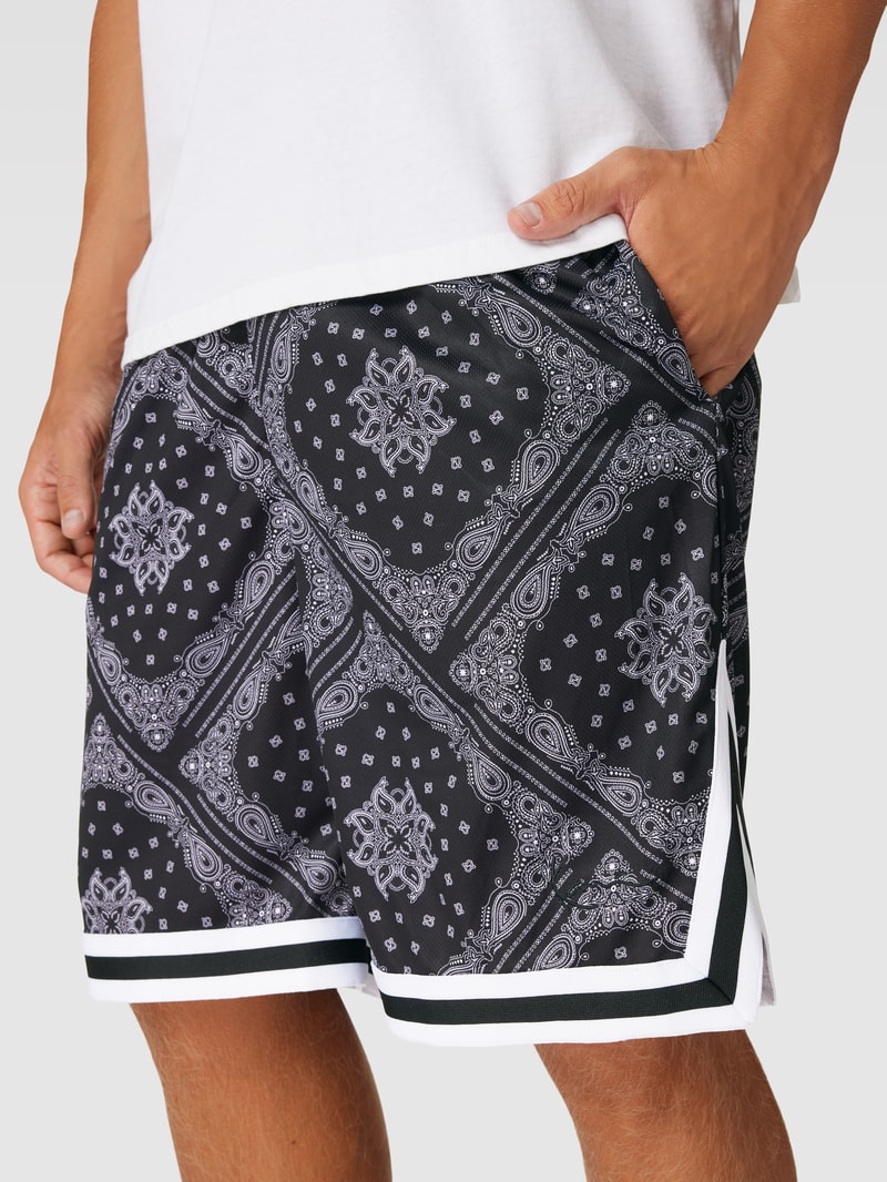 Bermudas mit Allover-Muster in black