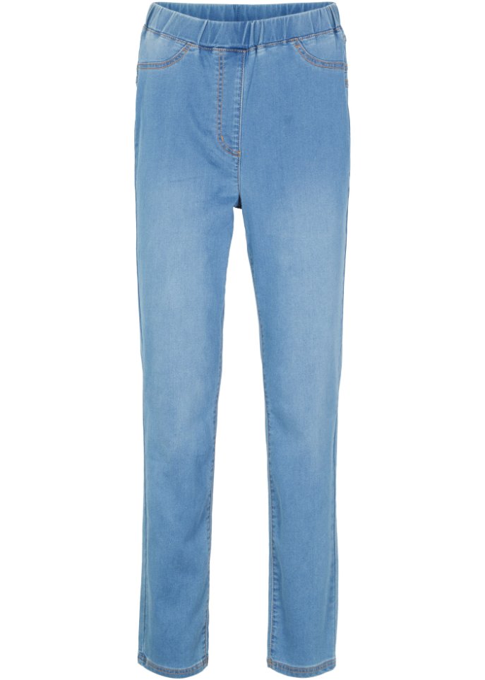 High Waist Jeggings aus leichter, elastischer Thermoqualität mit Bequembund
