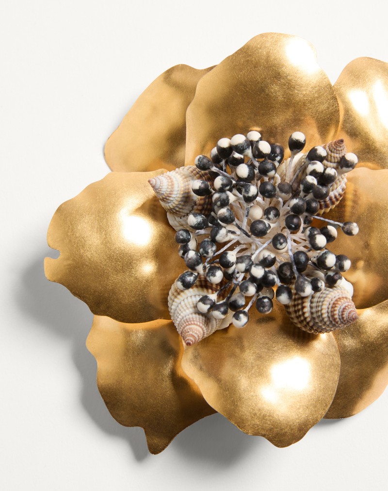Jardin Aquatique broche i metal, stof og skaller