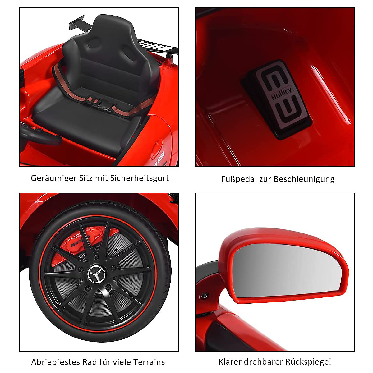 Elektroauto Mercedes AMG GT4 mit Schaukelpferd-Funktion