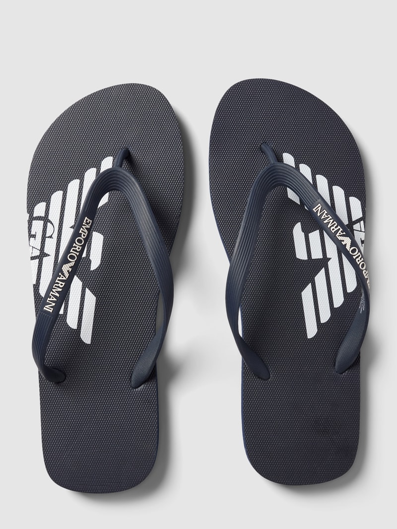 Zehentrenner mit Label-Details Modell 'Basic' in dunkelblau