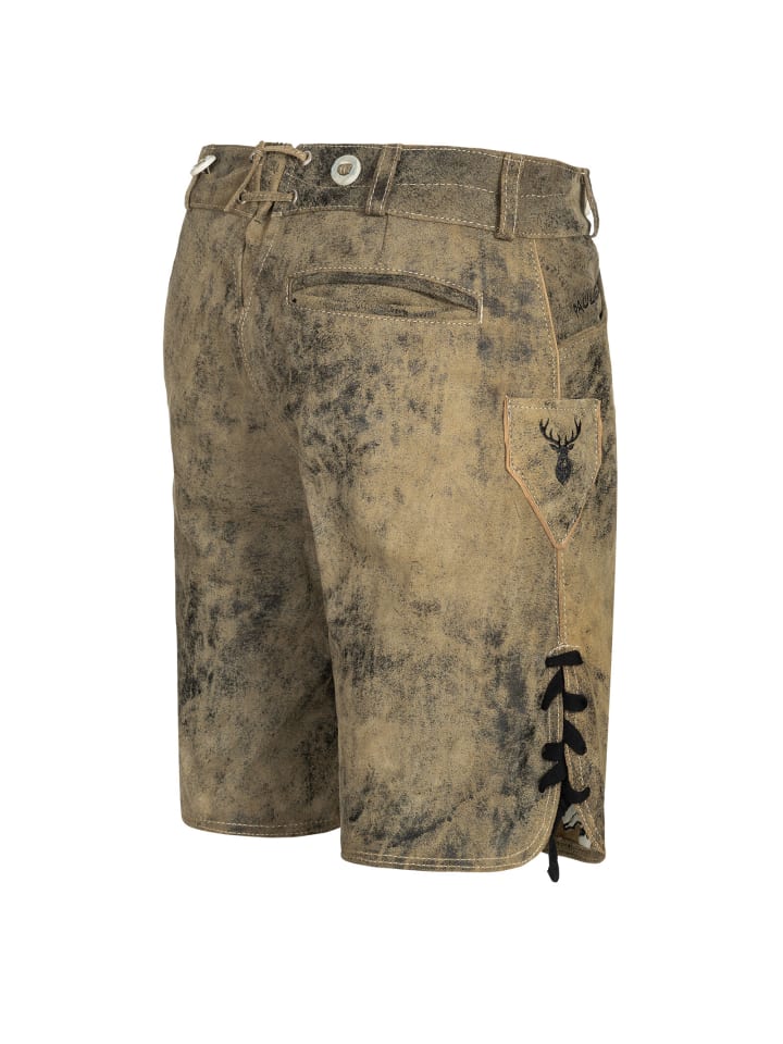 PAULGOS Lederhose Kurz Echtleder HK5 ANTIK in Krokodilgrün günstig kaufen