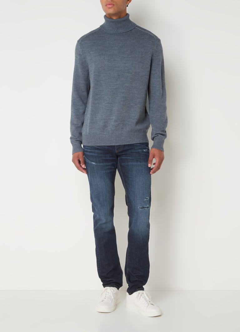 Maglione a collo alto a maglia fine Armani Exchange in misto lana