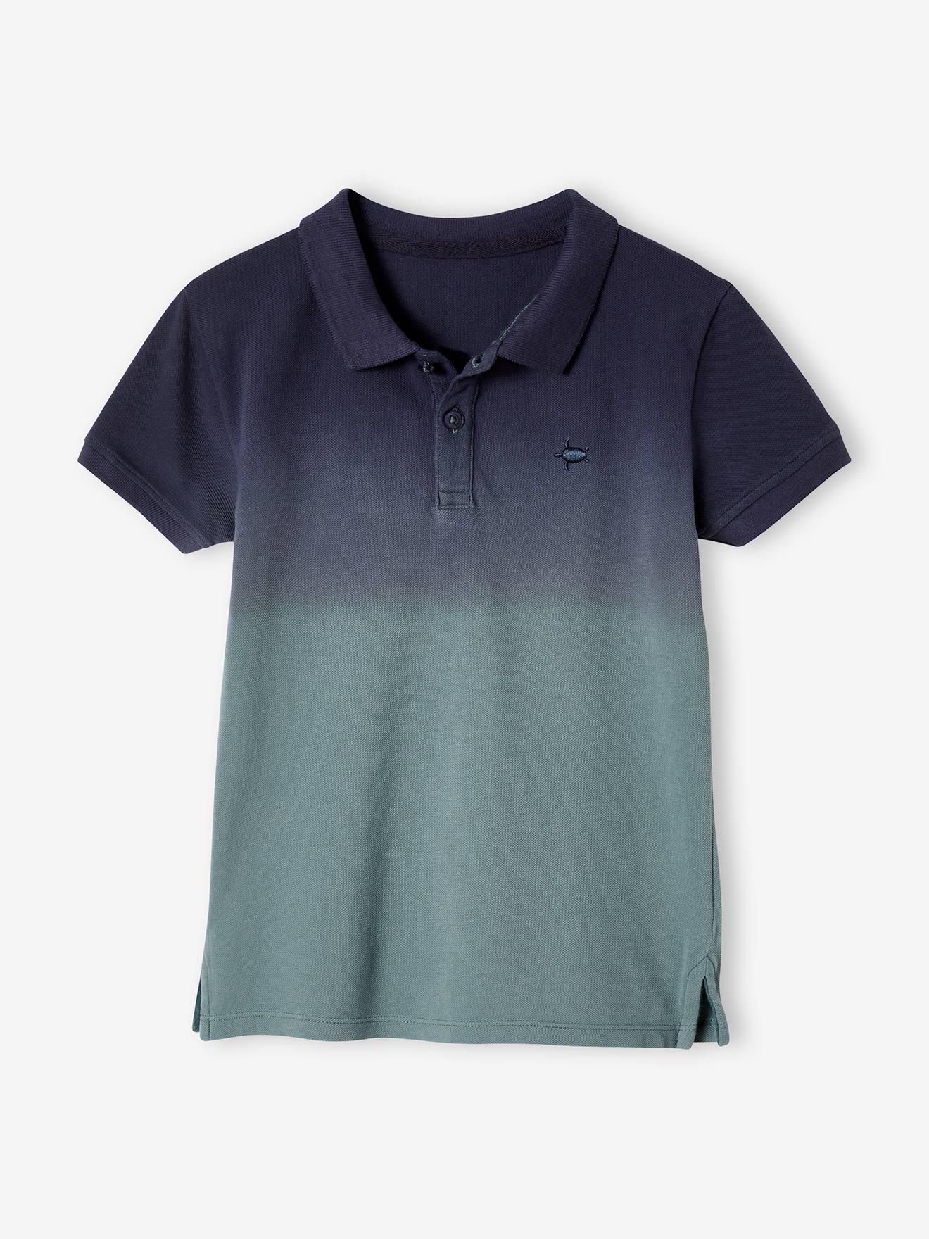 Vertbaudet Jungen Poloshirt, Dip-Dye-Effekt Oeko-Tex - marine