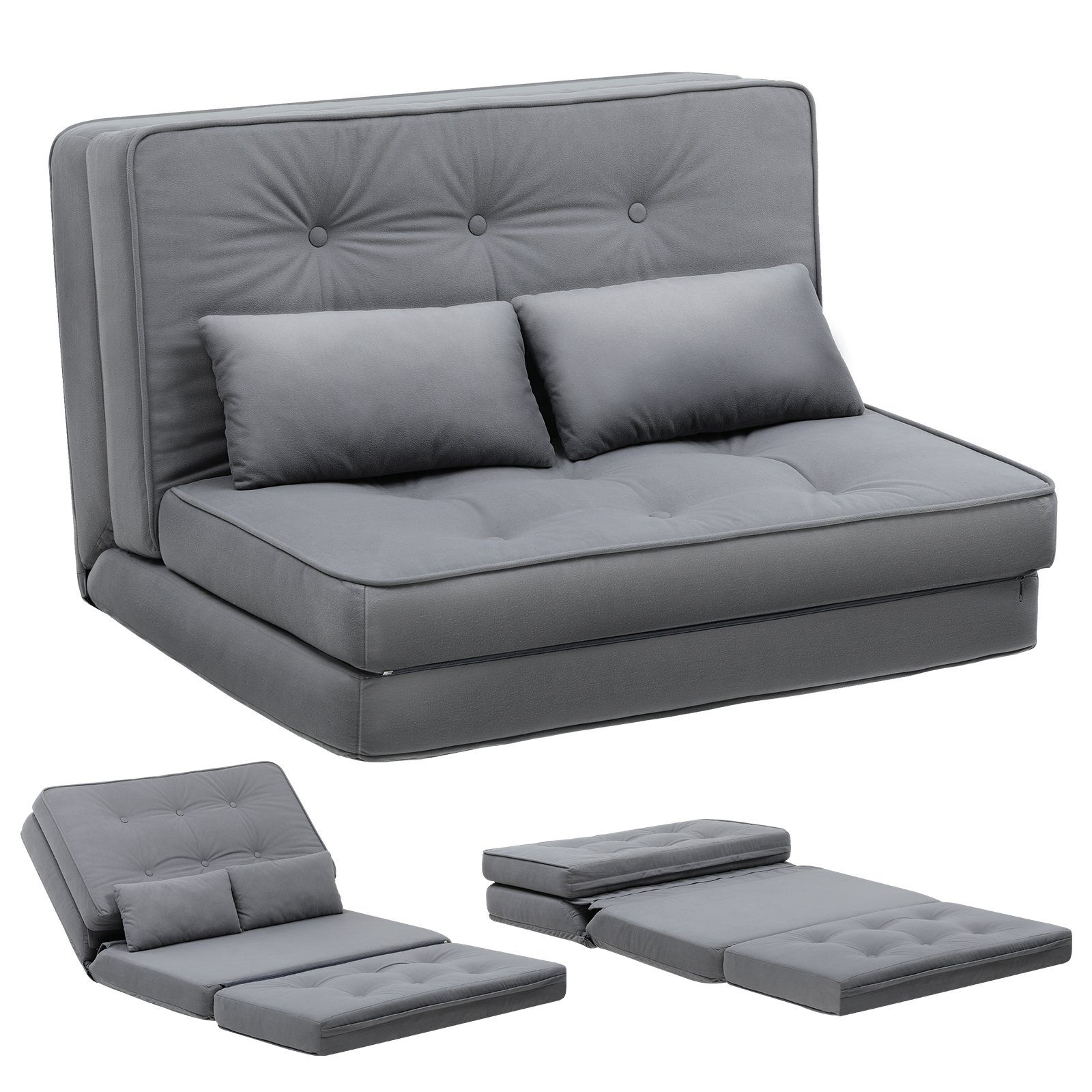 COMHOMA Relaxsessel Bodensofa Klappbar Bodensessel mit Schlaffunktion, Lazy Sofa, gepolsert mit 5-stufig Verstellbarer Rückenlehne