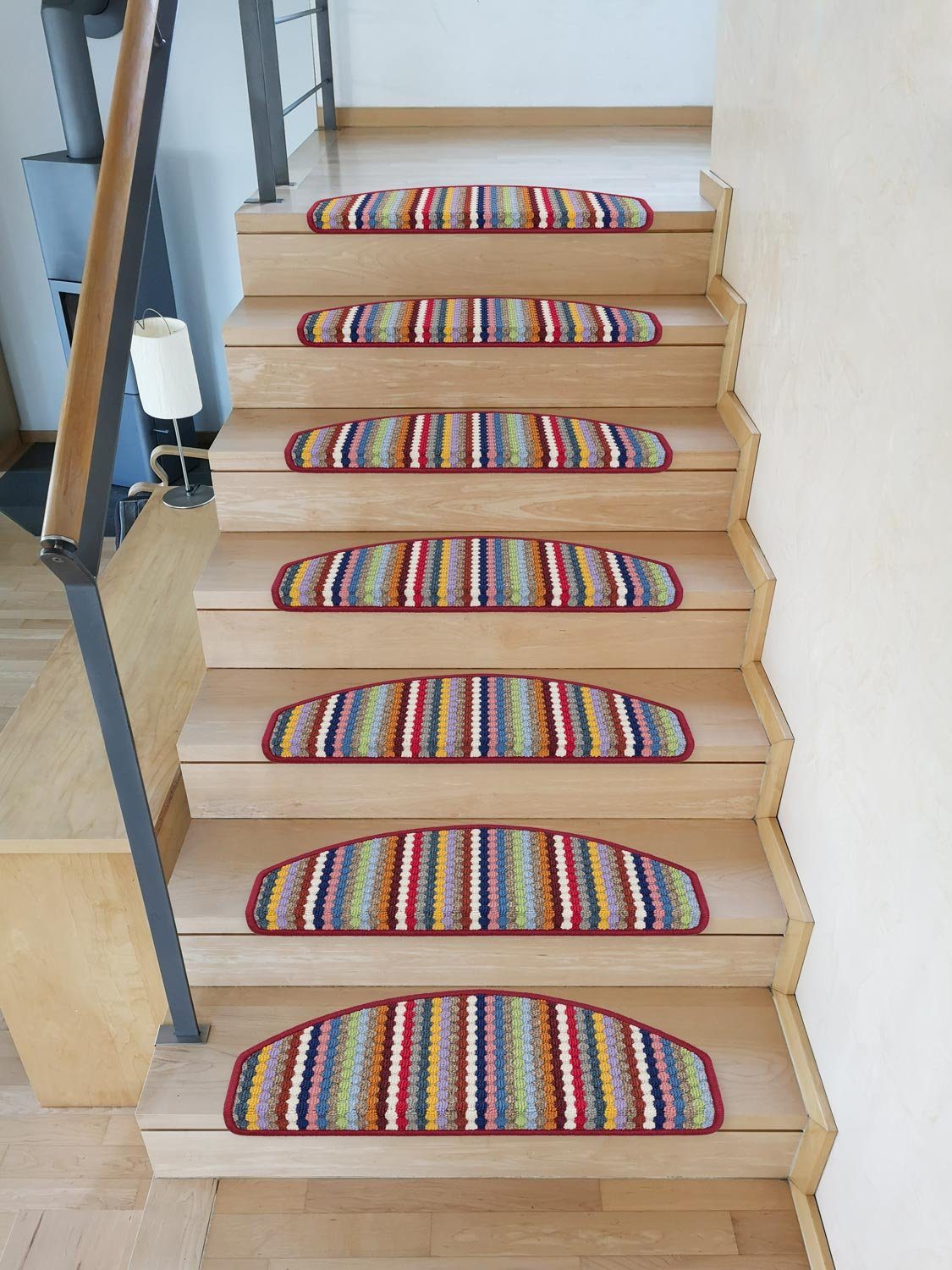 Stufenmatte Multistripe 16 Stück, Metzker®, halbrund, Höhe: 6 mm, 16 Stück im Set - Bunt