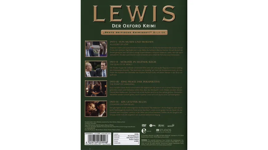 Lewis - Der Oxford Krimi - Staffel 3  [4 DVDs]