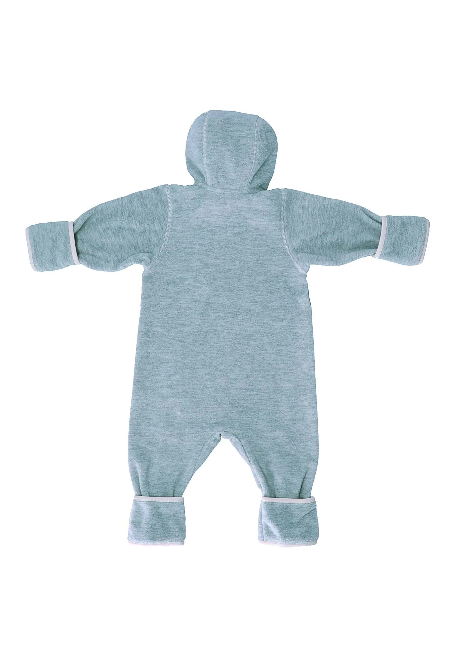 Overall aus Melange-Microfleece uni mit Kapuze