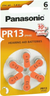 BATTERIEN f.Hörgeräte Panasonic PR13  6 St