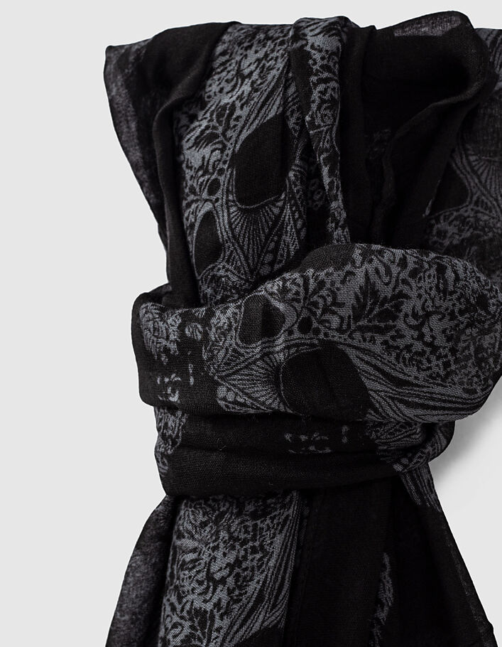 Chèche noir motif tête de mort Homme
