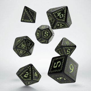 Runic Black & glow-in-the-dark Dice Set (7)