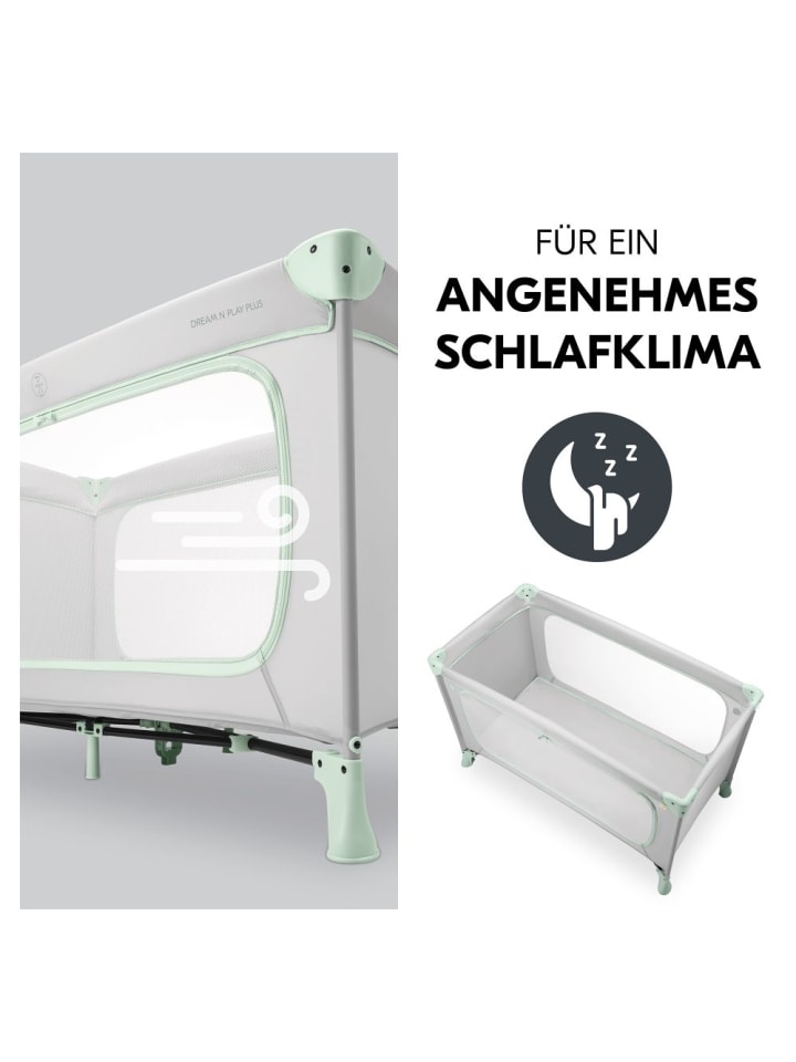 Hauck Reisebett Dream N Play Plus (mit seitlichem Einstieg) in grau,gruen günstig kaufen onesize