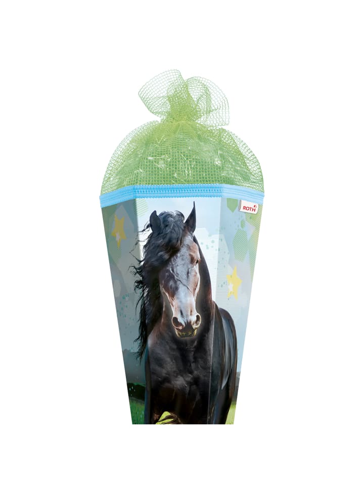 ROTH Schultüte groß Power Horse 85 cm, Netzverschluss in Grün günstig kaufen onesize
