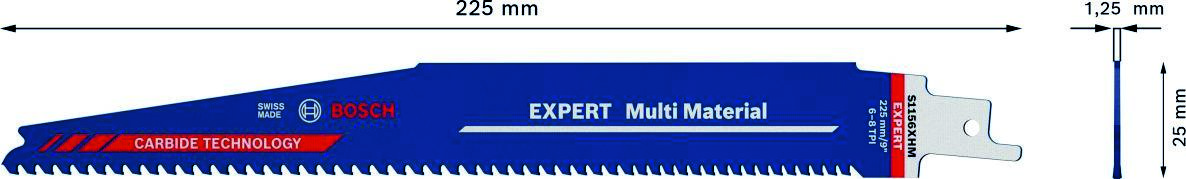 Bosch Blue Accessories 2608900391 Expert „Multi Material“ S 1156 XHM Säbelsägeblatt, 1 Stück
