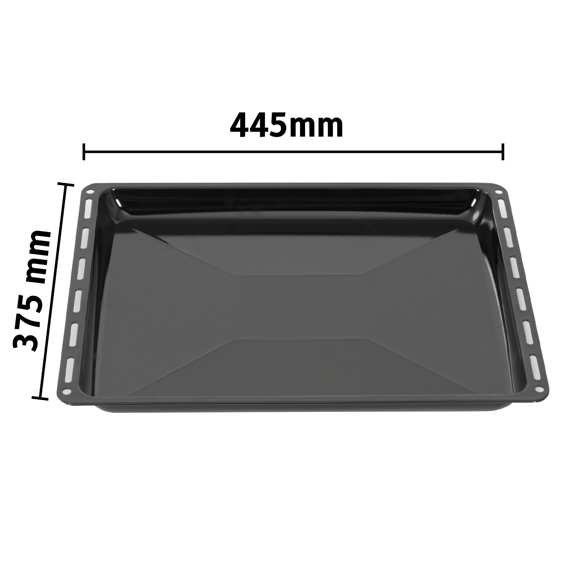 ICQN Backblech 445 x 375 x 25 mm mit Gitter, Emailliert, (Set, 3-St., 2x Fettpfanne und Backofenrost), Kratzfest & Rostfrei, 44,5 x 37,5 cm