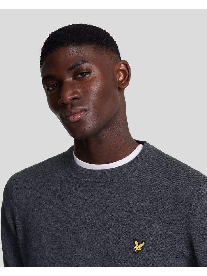 Lyle & Scott Strickpullover in Dunkelgrau günstig kaufen