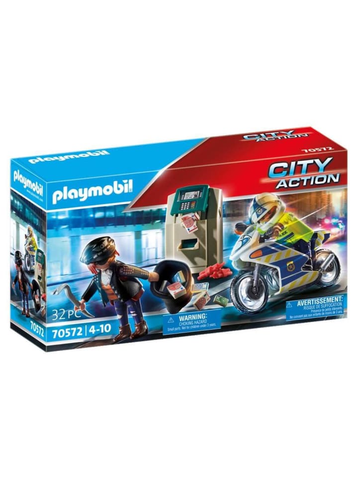 Playmobil Spielfigur Set City Action Polizei-Motorrad Verfolgung des Geldräubers, 4-10 J. günstig kaufen onesize