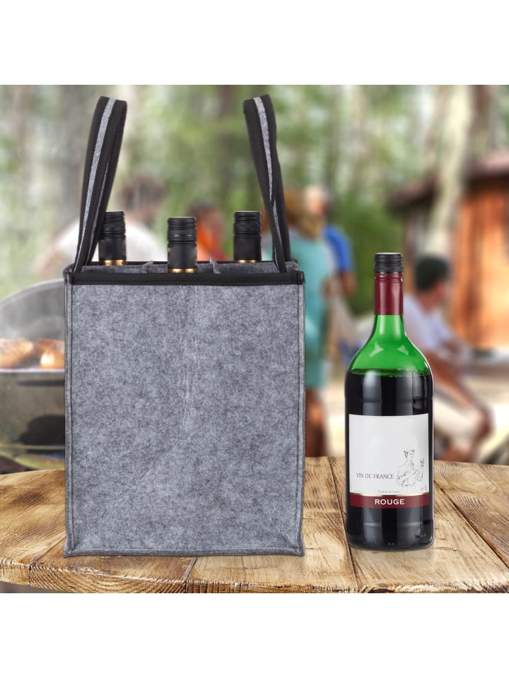 relaxdays Flaschentasche in Grau günstig kaufen onesize