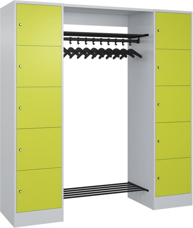 C P Serie 8070 Metall Schließfach 10 Türen Zylinderschloss 1.870 x 480 x 1.950 mm Lichtgrau 82710-00 S10326