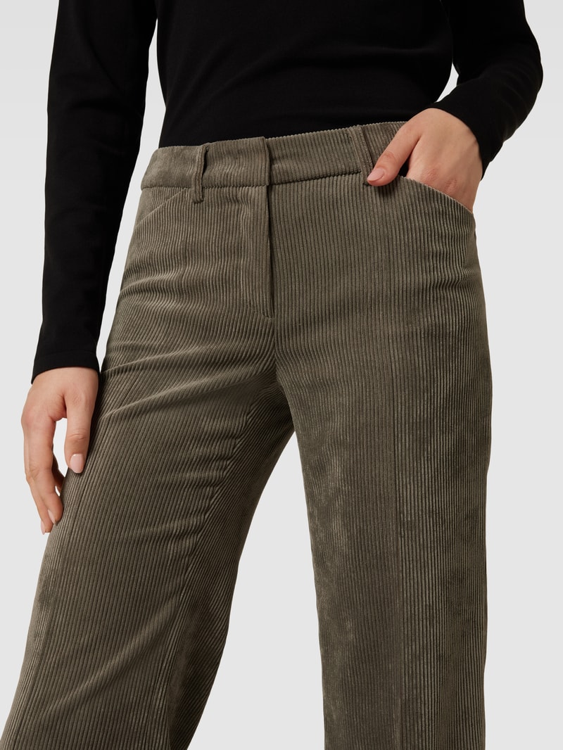 Anzughose aus Cord in khaki