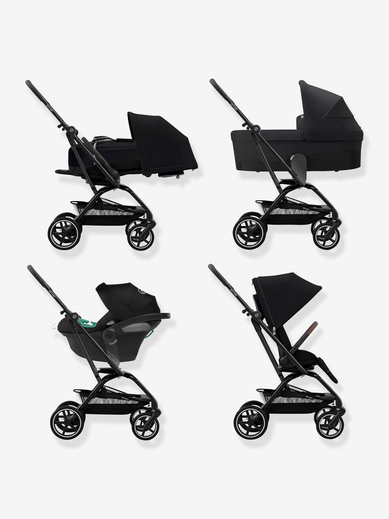 Poussette réversible tout-terrain CYBEX Eezy S Twist+ 2 noir (moon black)