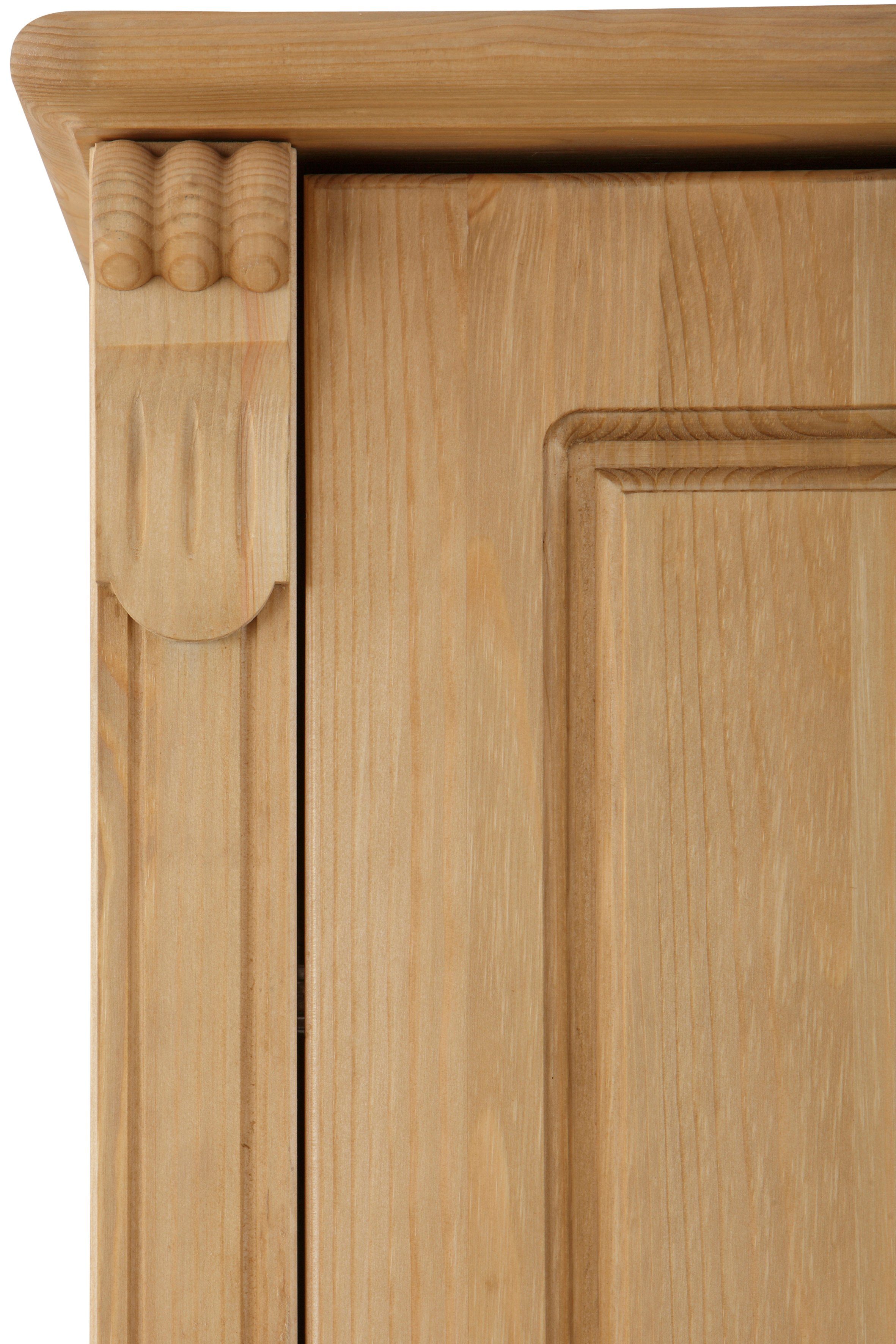 Home affaire Kleiderschrank Tessin Breite 152 cm, Kiefer massiv, inkl. Spiegel