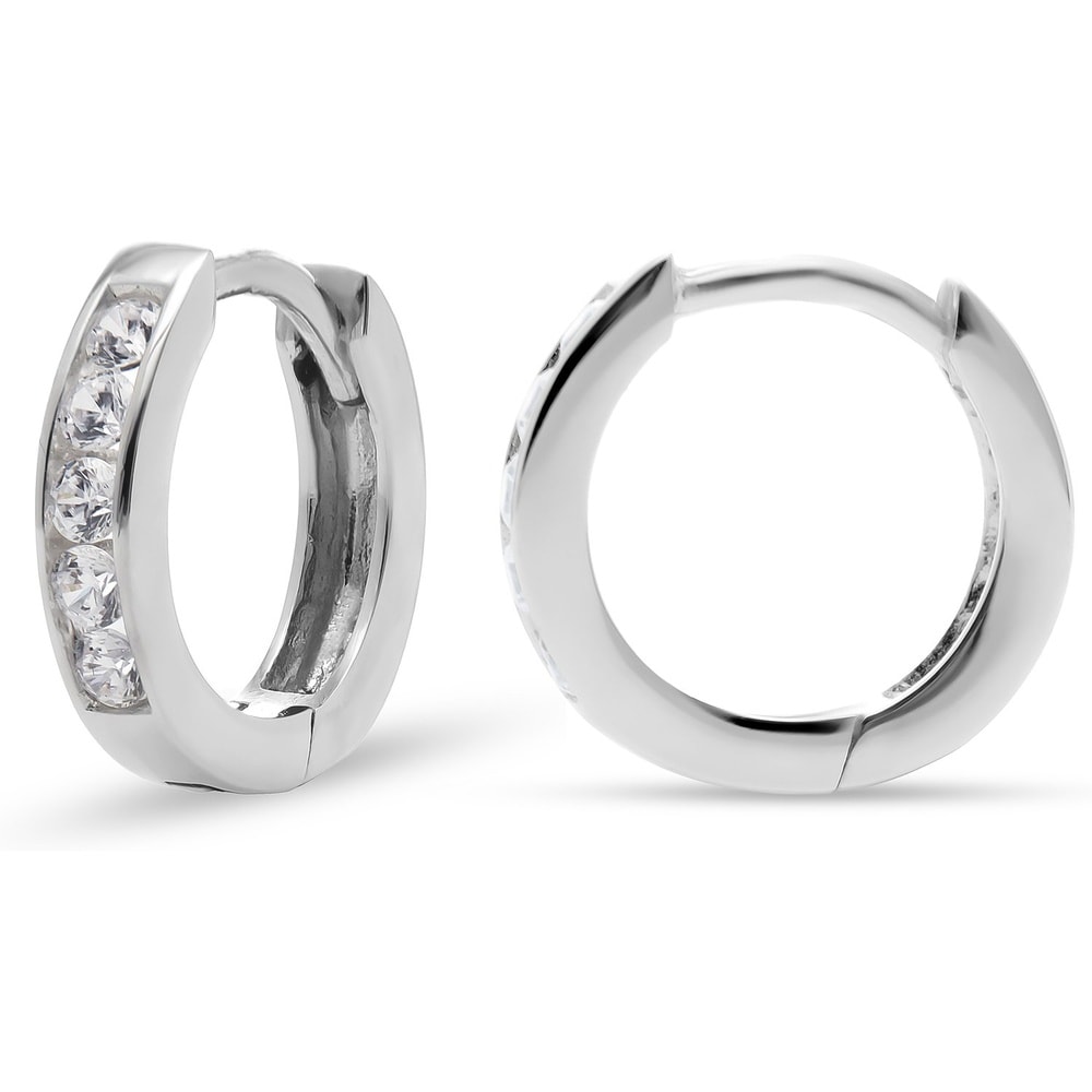 FAVS Créoles 375 Or blanc Boucles d'oreilles