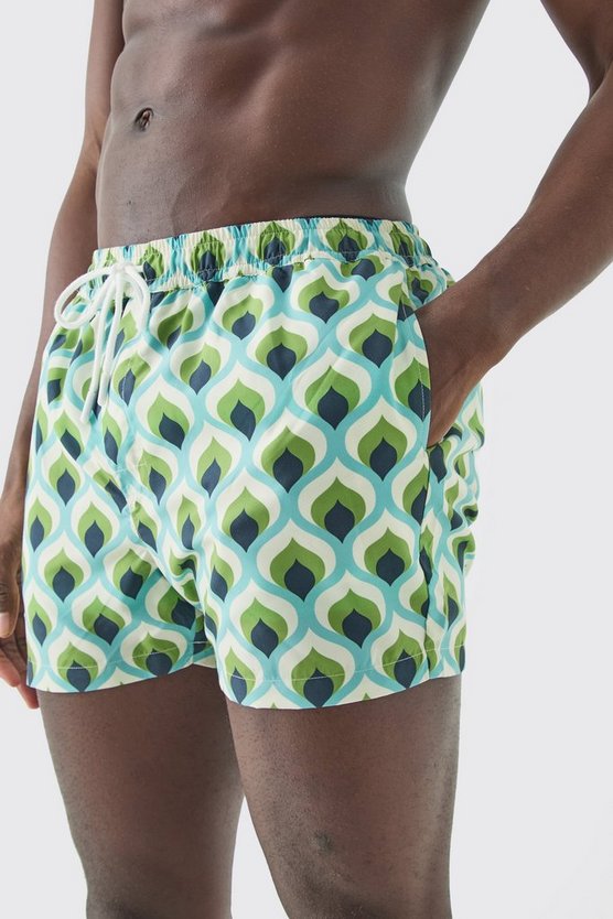 Short Length Geometric Swim Short