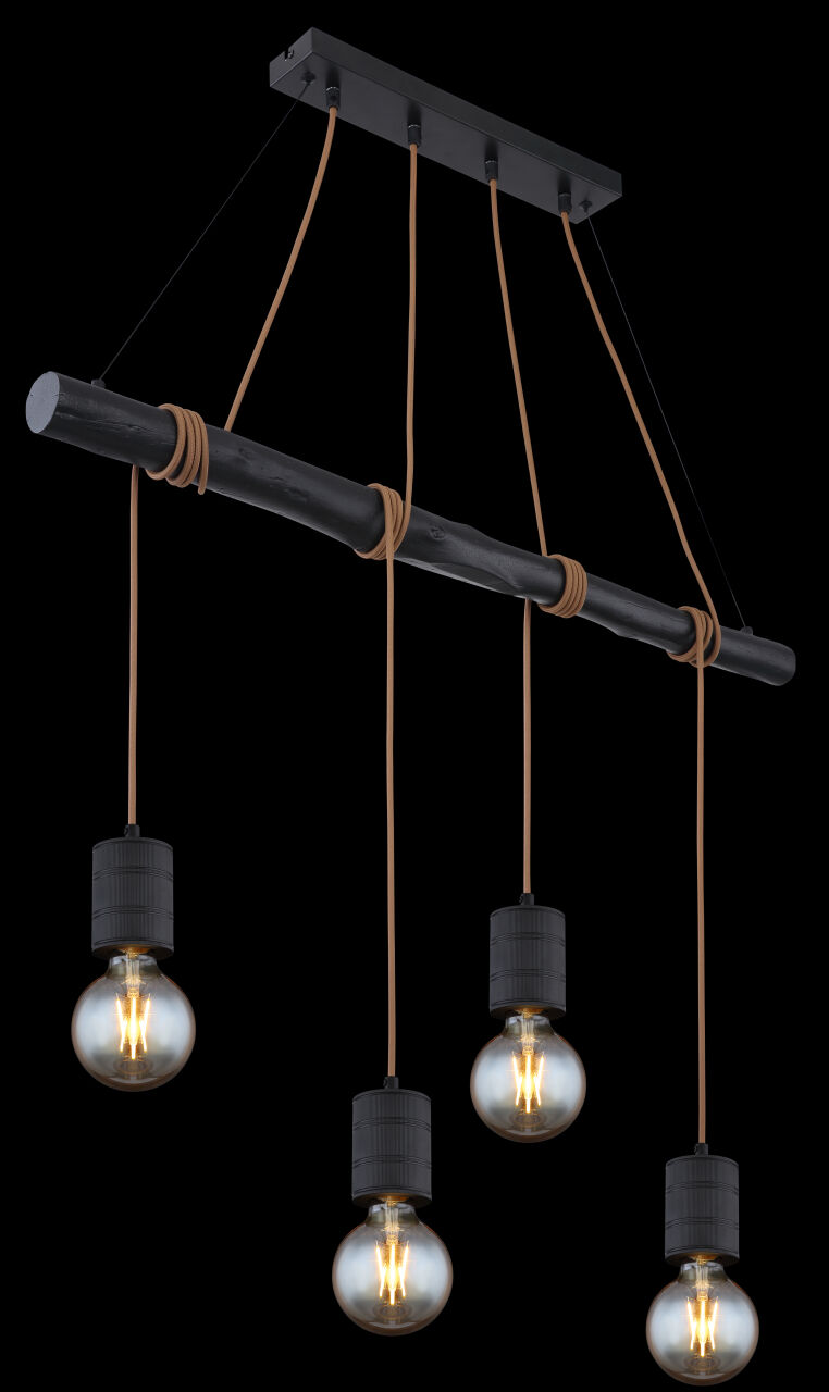 Globo Lighting - HERMINE - Hängeleuchte Metall schwarz, 4x E27