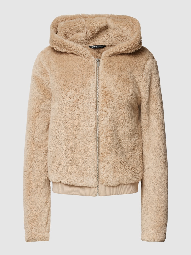 Sweatjacke aus Teddyfell in sand