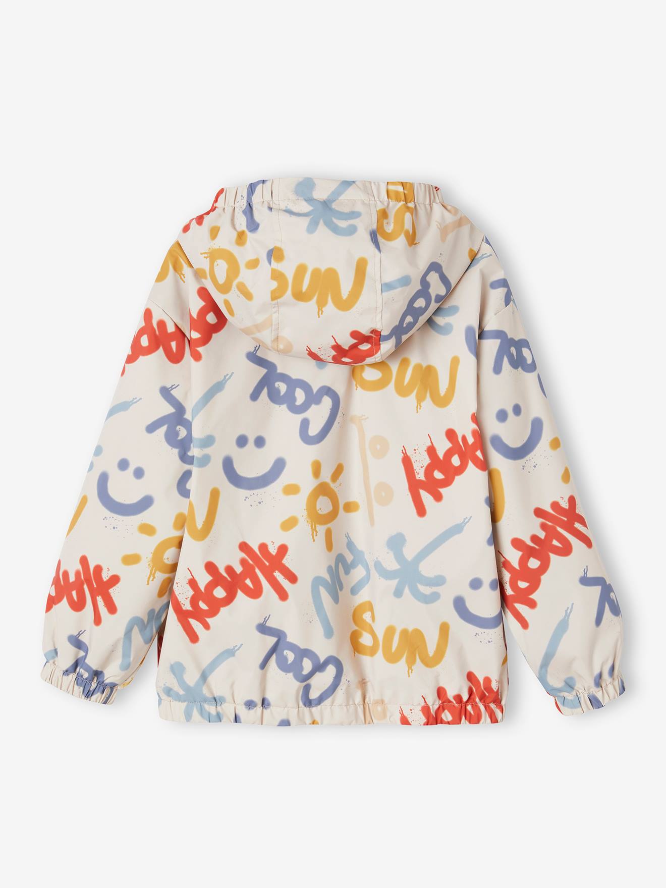 Vertbaudet Jungen Anorak mit Kapuze - beige graffiti