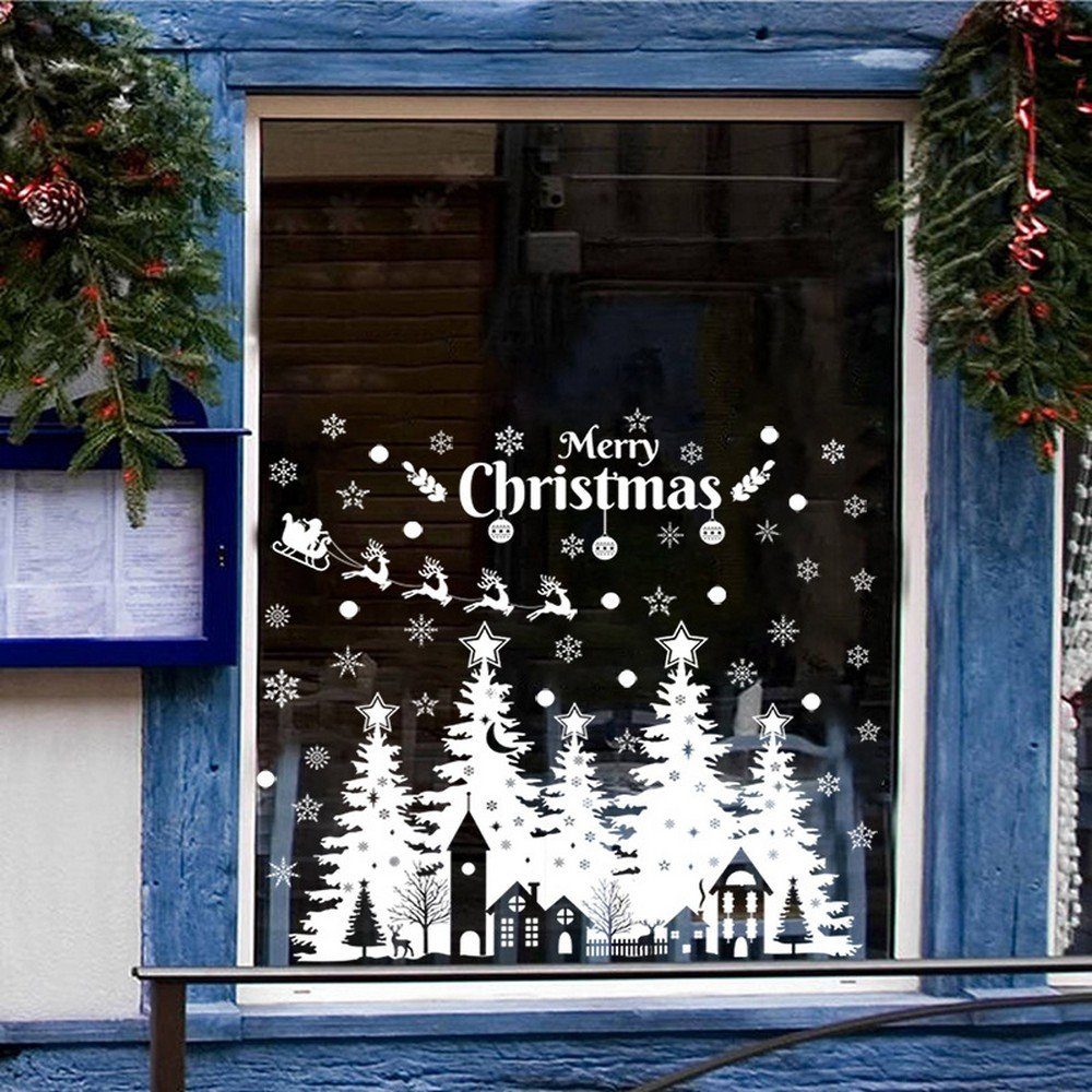 Fenstersticker Weihnachtsaufkleber Dekorative Weihnachtsbaum Aufkleber Weihnachten, Ronner UG