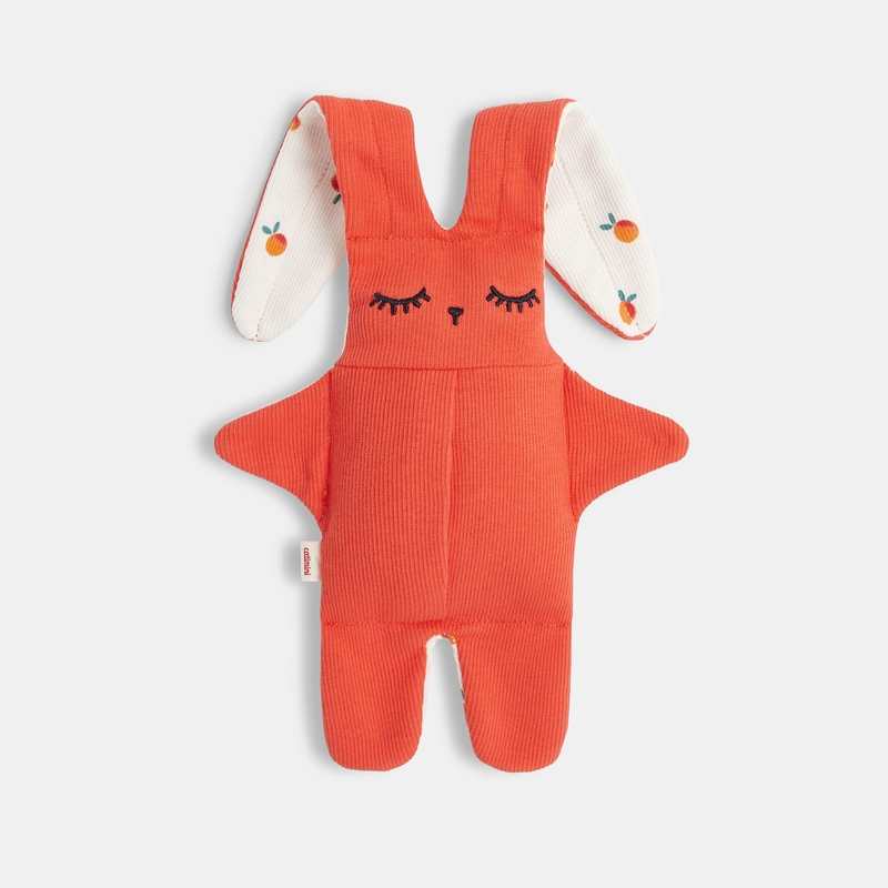 Doudou bébé fille lapin à imprimés oranges Catimini