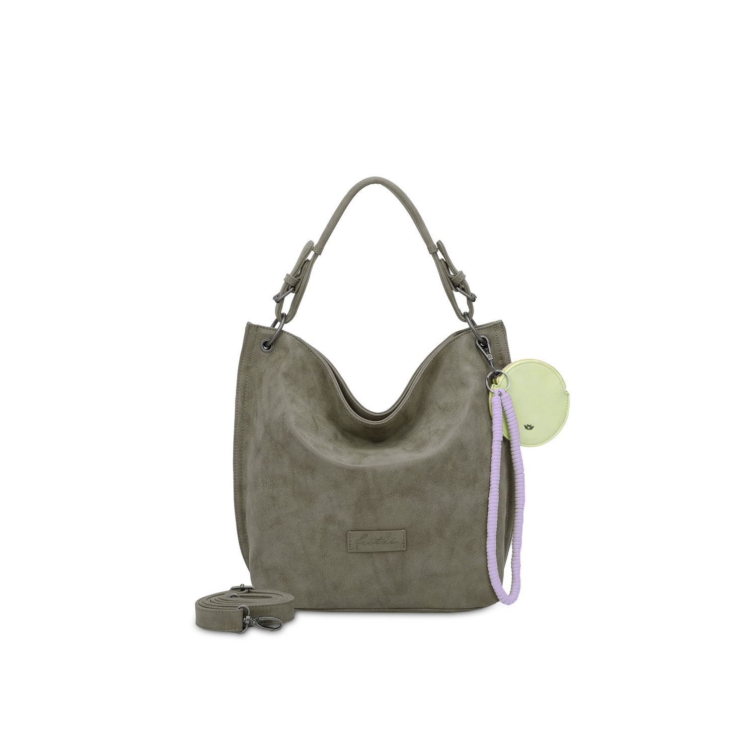 Schultertasche Fritzi01N mit abnehmbarer Schlüsselschlange und Taschenanhänger