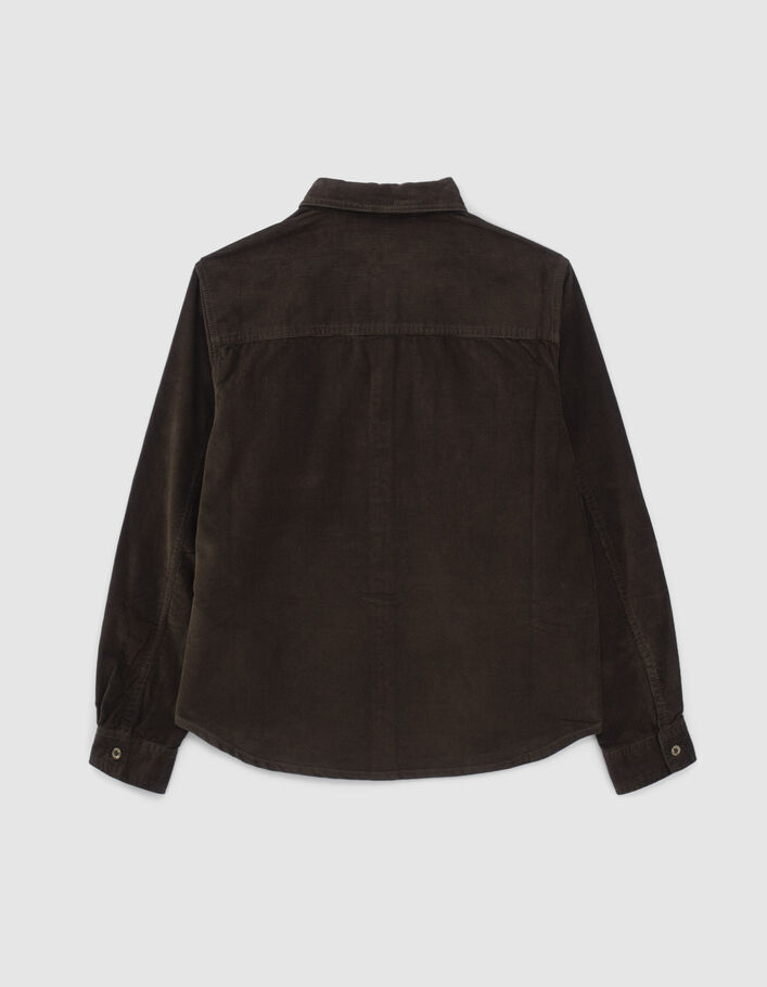 Chemise kaki velours milleraies garçon