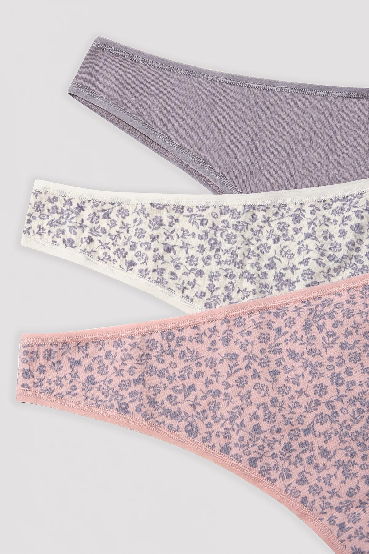 Penti  Soft Floral Shadow Mehrfarbiger 3-teiliger Brazilian Slip