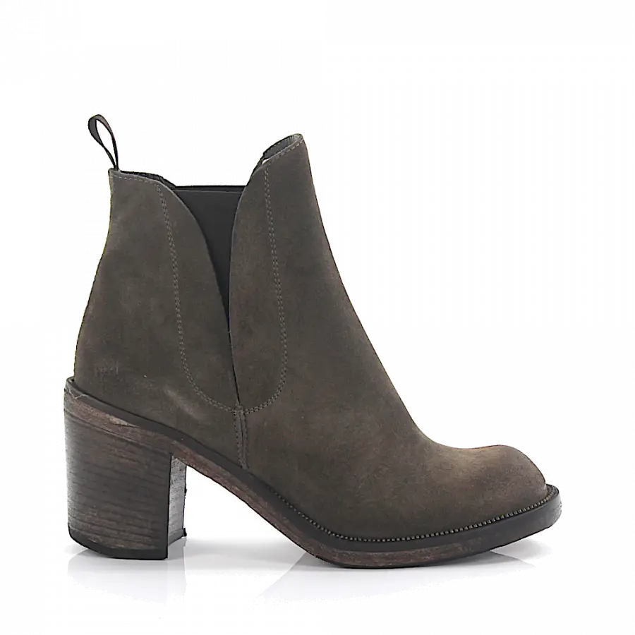 ROSS B. - Stiefeletten Grau 3F1452 Stretch Veloursleder taupe - grau