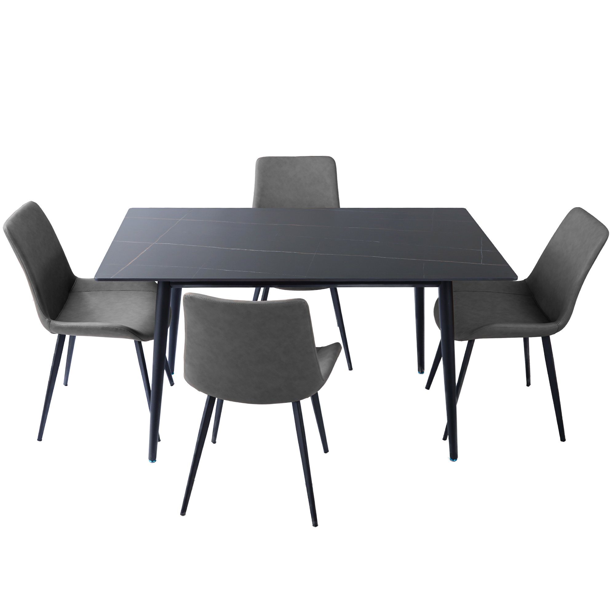 Jiexi Essgruppe Moderne Schiefer Küchentisch für Home Küche Wohnzimmer Esszimmer